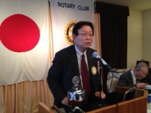 加藤次期会長が先日亡くなられた長男の葬儀に対する、お礼を述べる