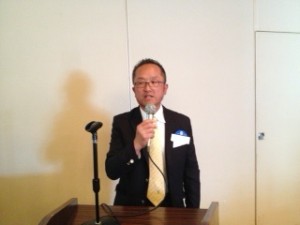 たなげ会事務局長、渡部氏が会の活動内容をプロジェクターを使って、講演いただきました。