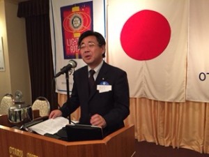 本日のゲストは、地区社会奉仕委員長である、遠藤浩一氏。岩見沢RC所属です。