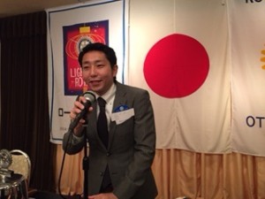 稲穂町で司法書士事務所を開設している、林正章新会員、来月38才になられる、当クラブ最年少会員です。